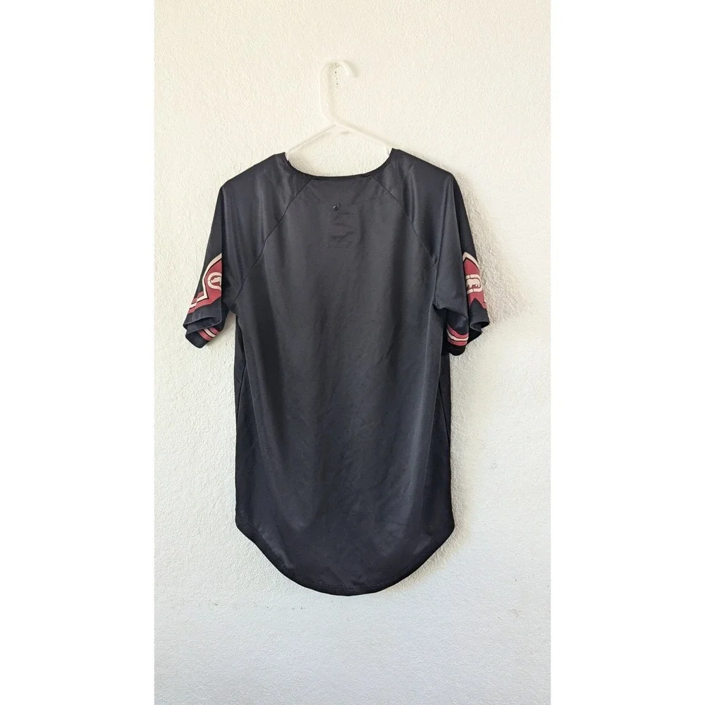 VINTAGE Y2k Ecko Baseball Jersey Shirt‎ Mens Size M Black Red Athletic Button Up